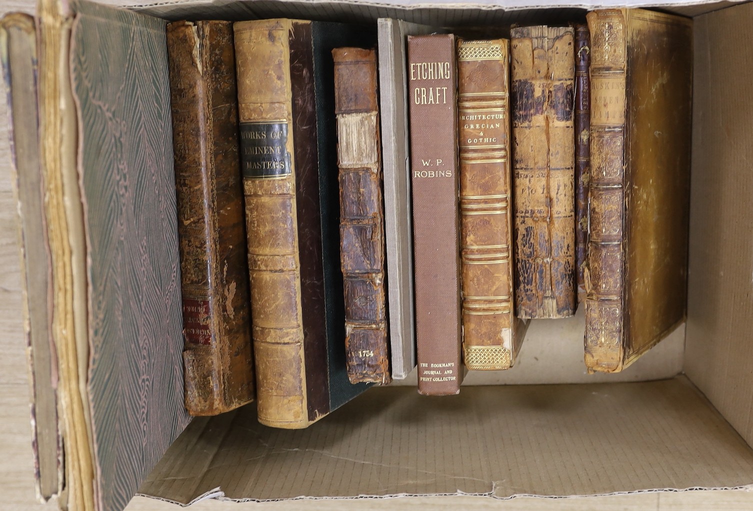 A quantity of 19th/20th century books on architecture and art, mostly quarto leather bindings